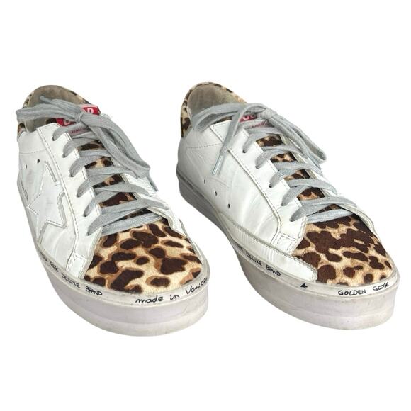 Golden Goose Women’s Hi Star White Leopard Print Sneaker Size 38 US 8 - Picture 5 of 11